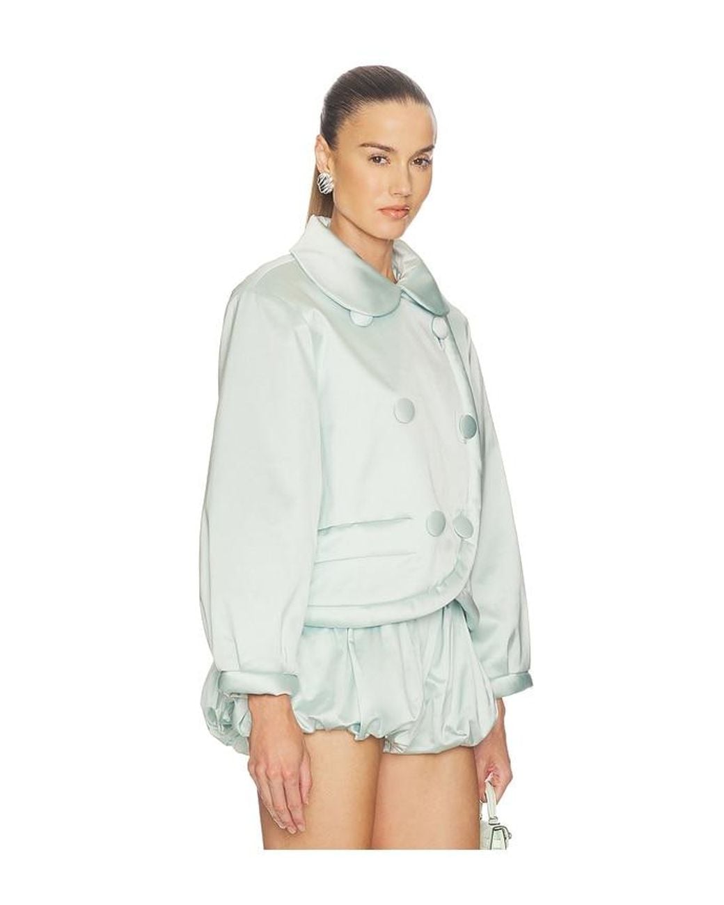 Helsa White Sateen Puff Jacket
