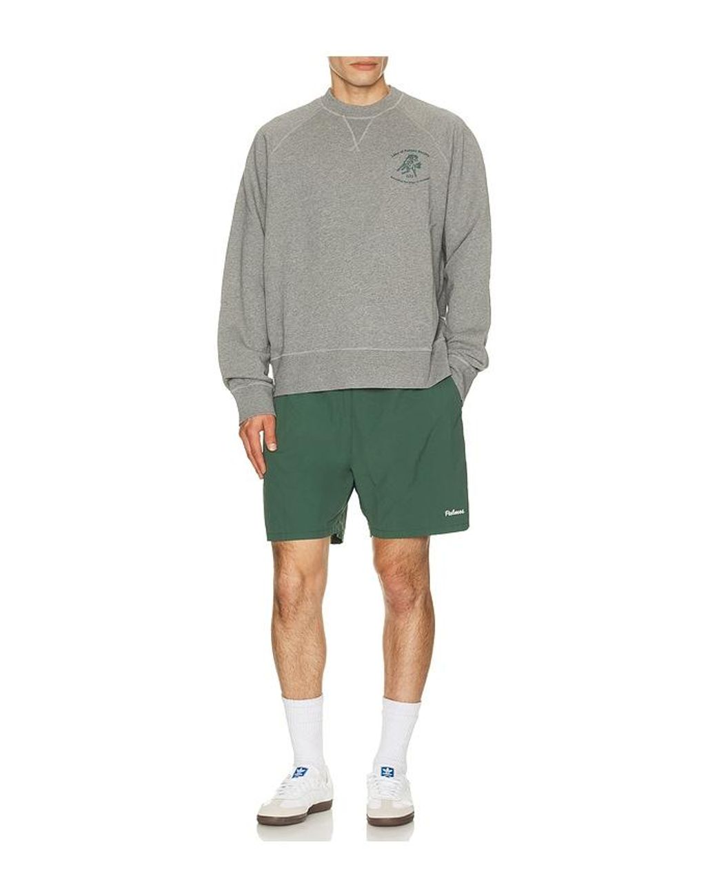 Palmes Green Stitch Tennis Shorts for men