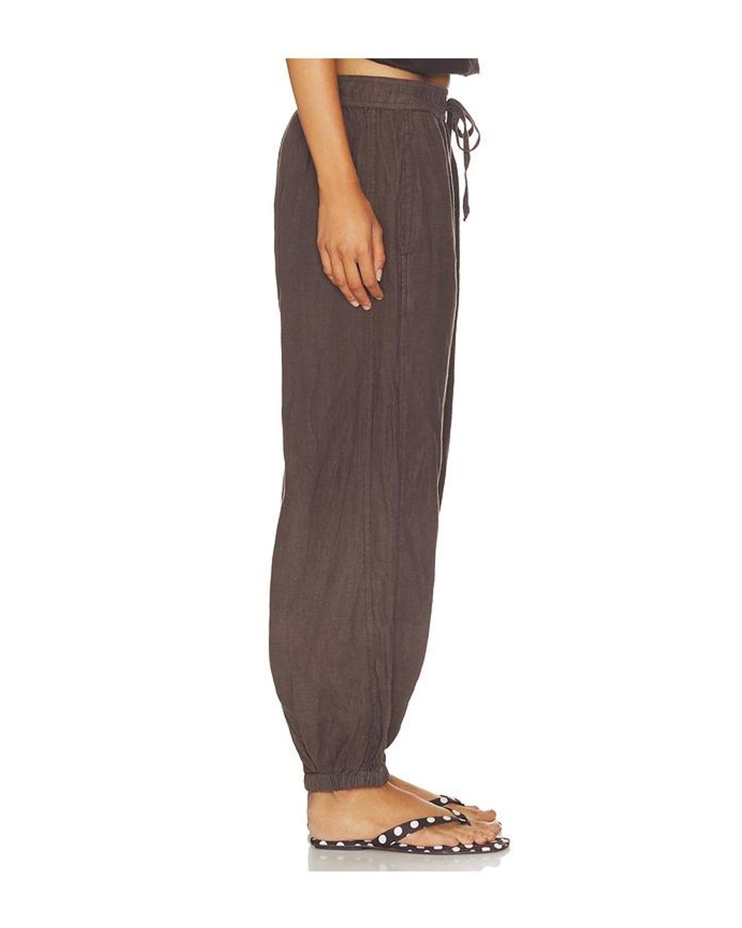 Sanctuary Brown Melody Micro Linen Balloon Pant