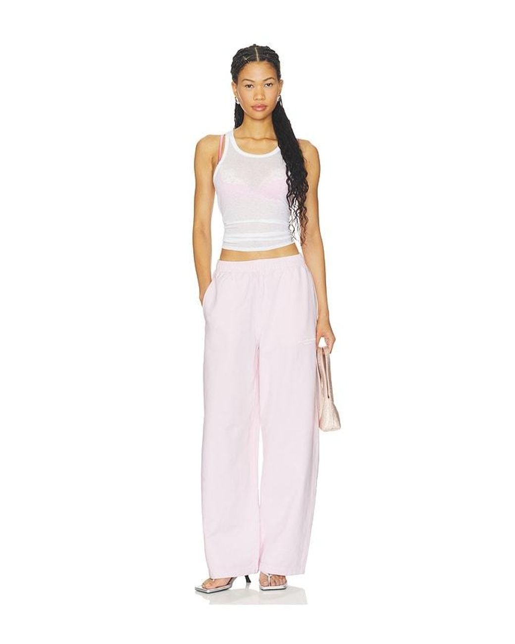 Alexander Wang White Mid-Rise Relaxed Sweatpant With Logo Print