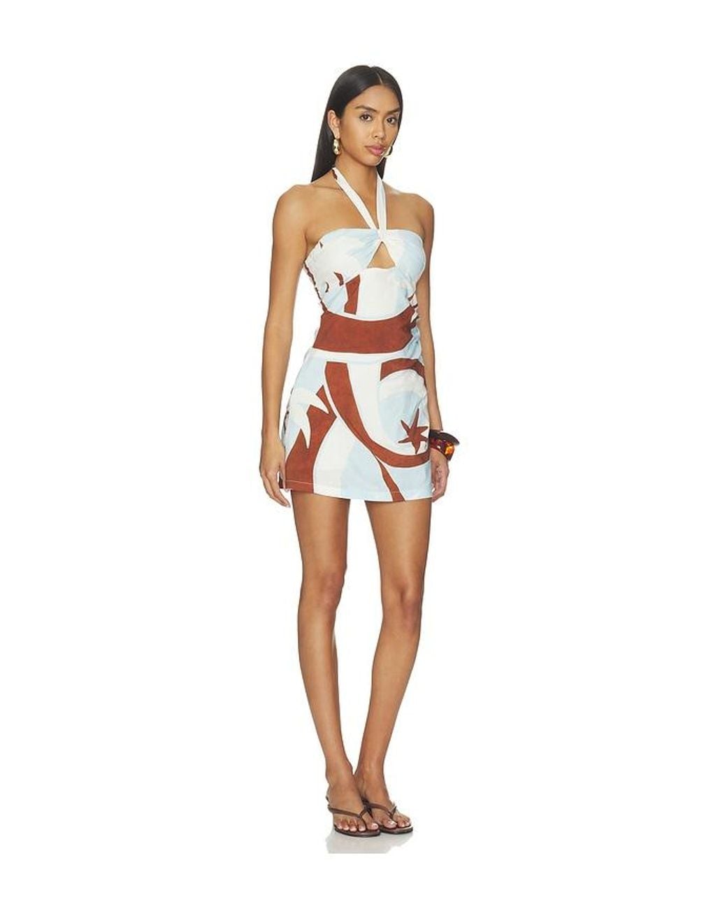 Seven Wonders Multicolor Rihanna Knot Halter Mini Dress