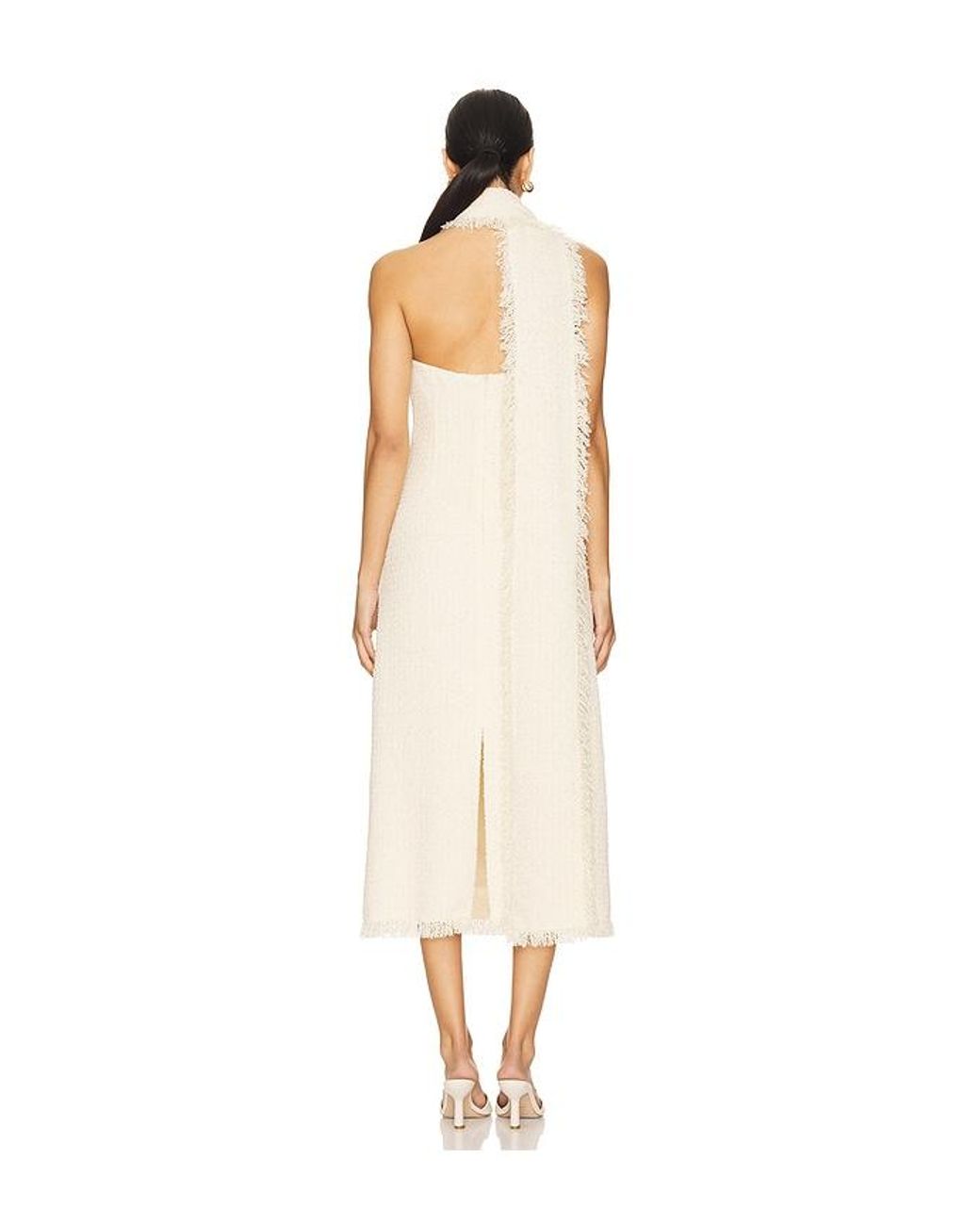 SER.O.YA White Lott Boucle Midi Dress