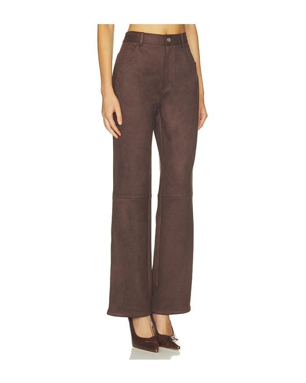 Elodie the Label Brown Etienne Faux Suede Pant