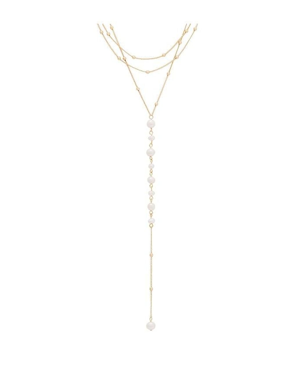 Ettika White Dreams Layered Lariat Necklace