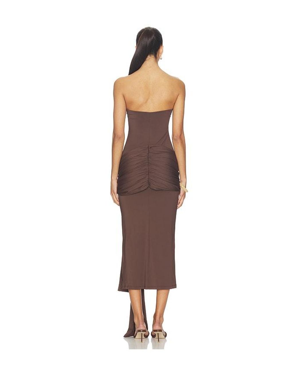 Bardot Brown Laverne Strapless Midi Dress