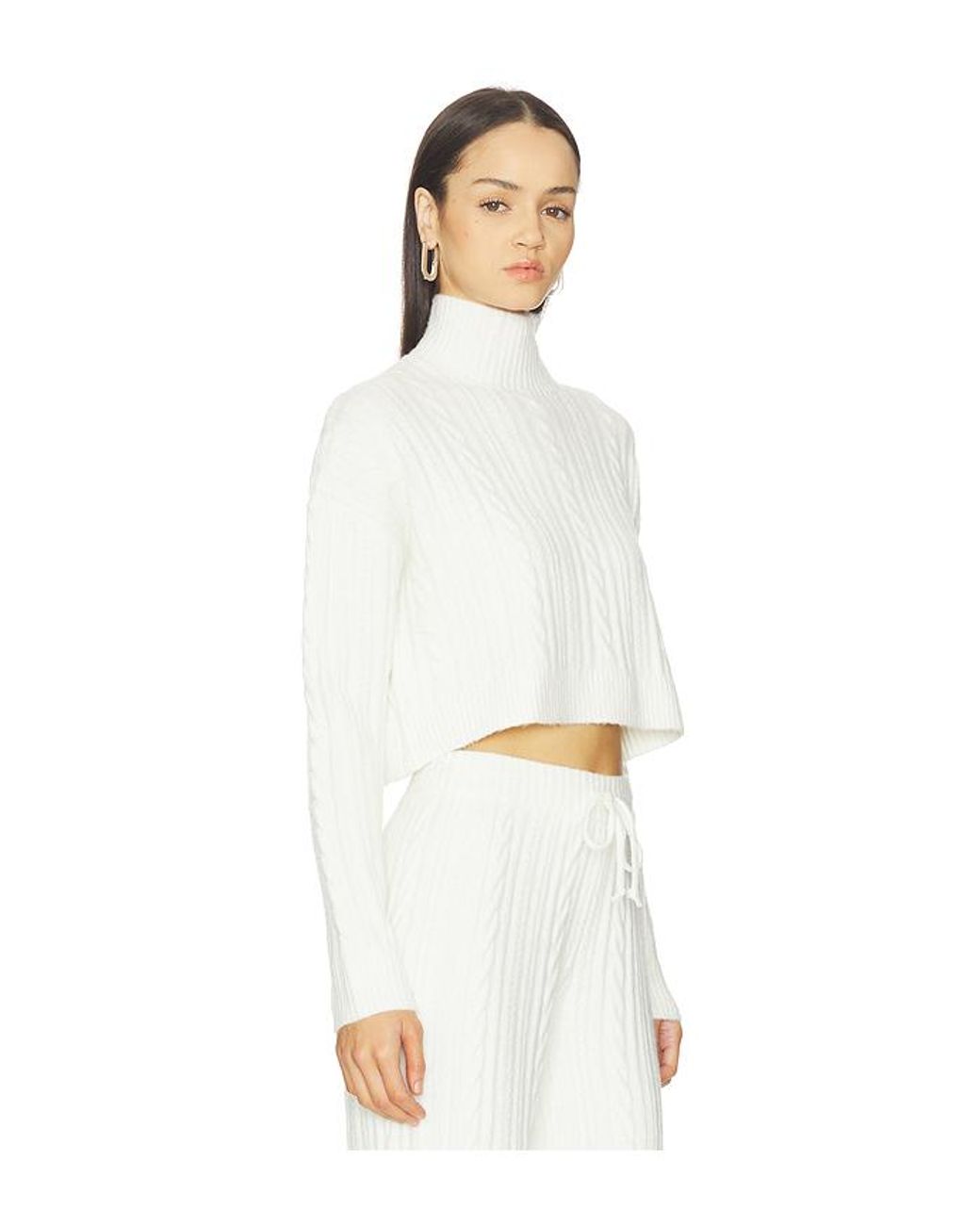 WellBeing + BeingWell White Wells Cable Knit Sweater