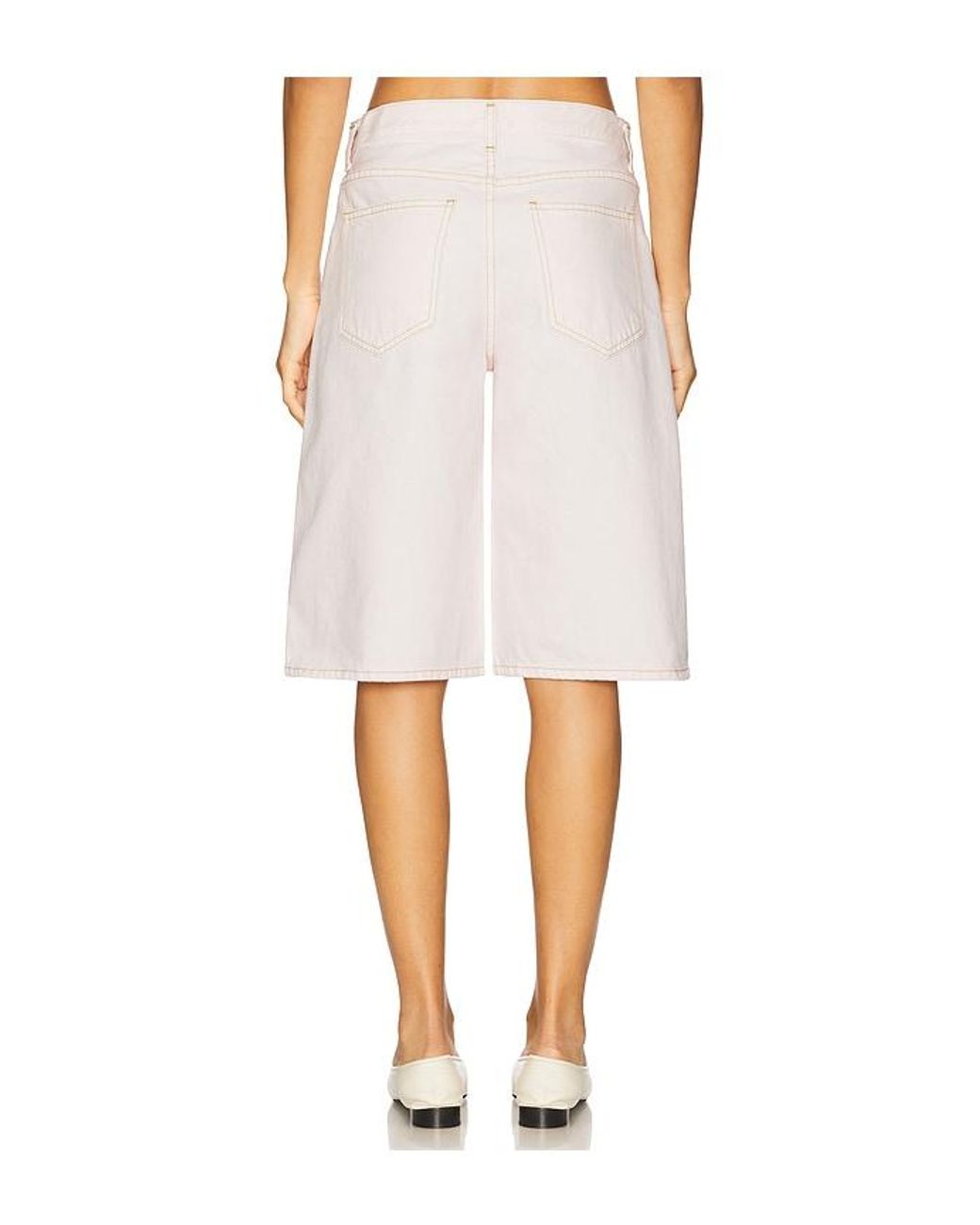 Agolde White Baggy V Short