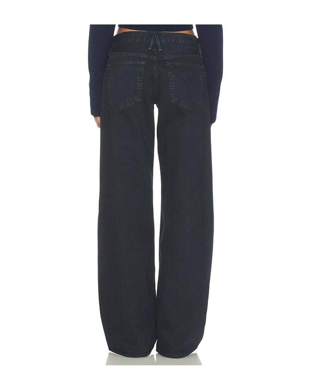 SLVRLAKE Denim Blue Lexi Low Rise Wide Leg Jeans