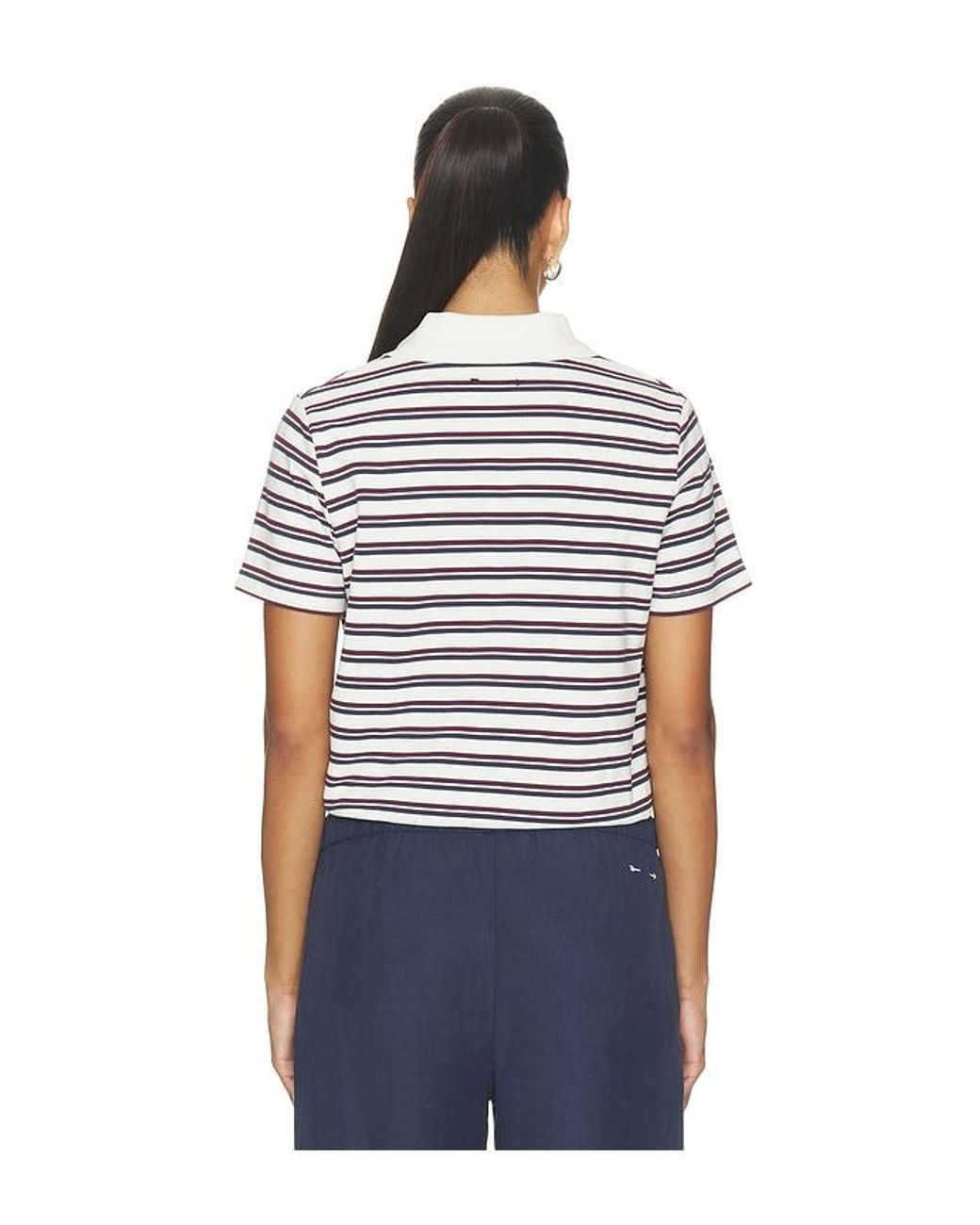 The Upside Blue Sophie Cropped Polo Shirt