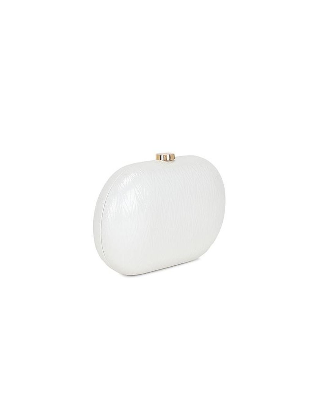Olga Berg White Izza Oval Clutch