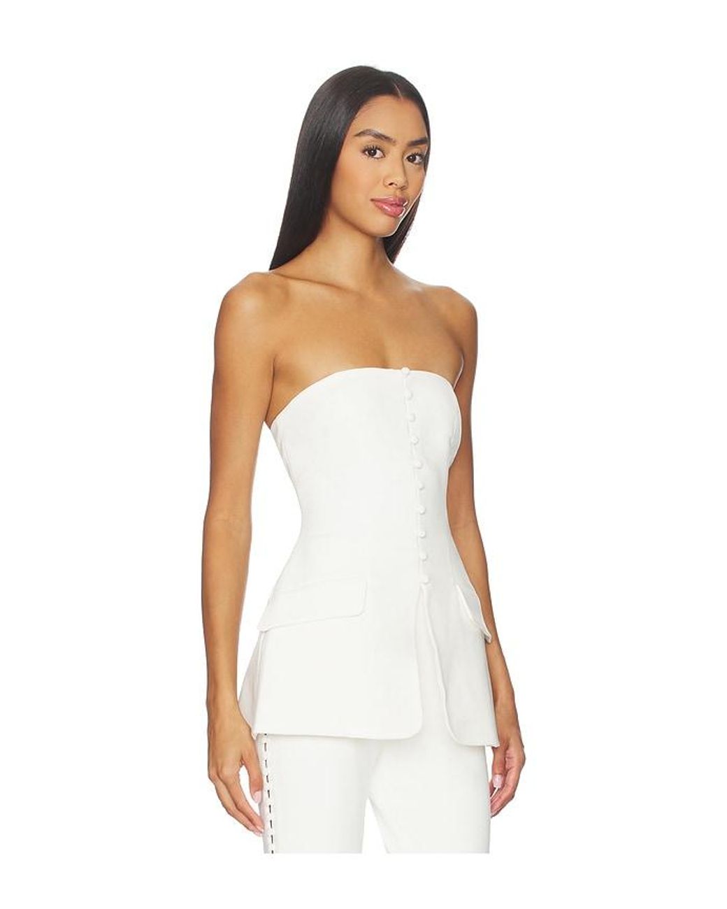 Sans Faff White Marais Button Top
