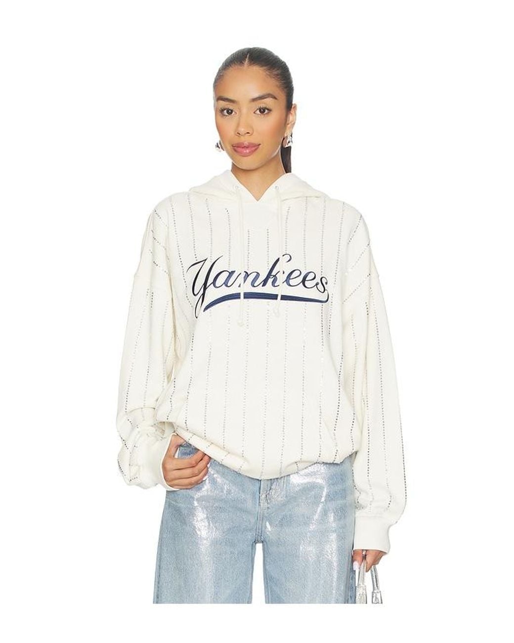 Terez White X Revolve Yankees Gem Pinstripe Hoodie