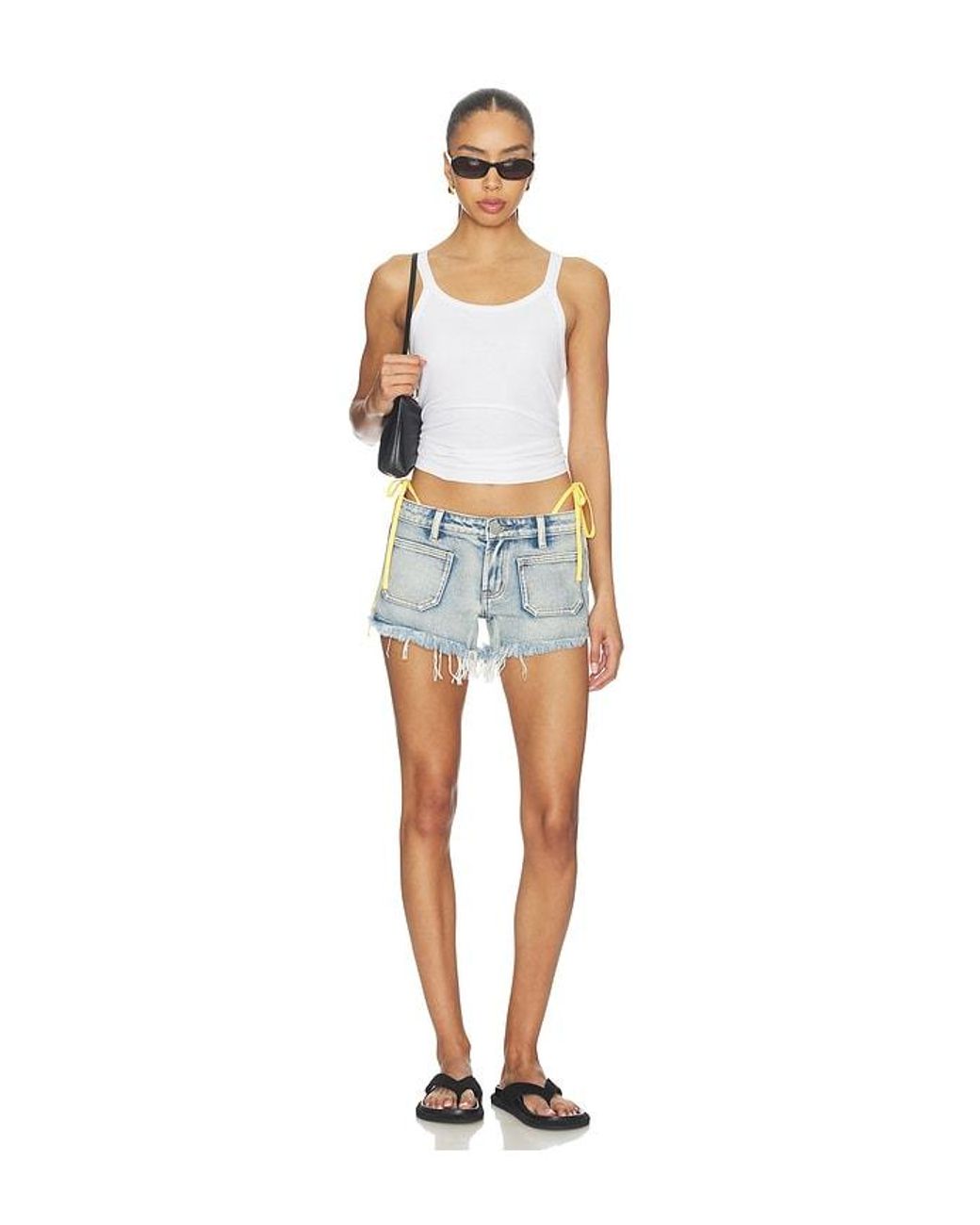 One Teaspoon Blue Retro Dukes Low Waist Mini Denim Shorts