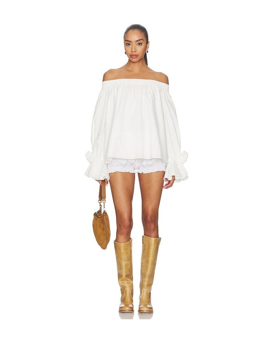 Essentiel Antwerp White Joffie Off Shoulder Top