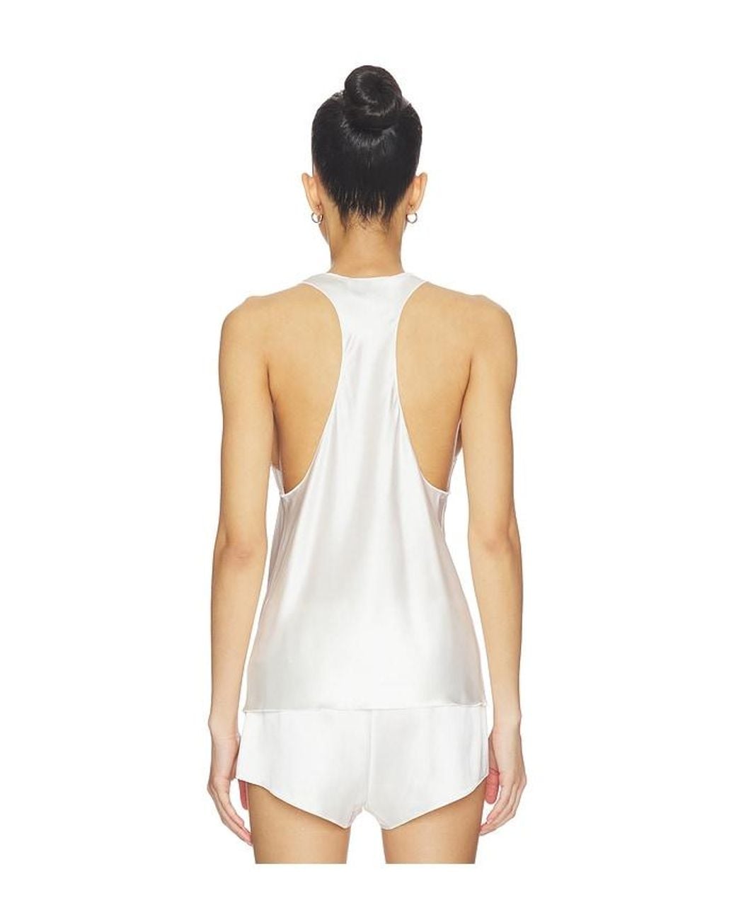 ÉTERNE White Silk Hedi Top