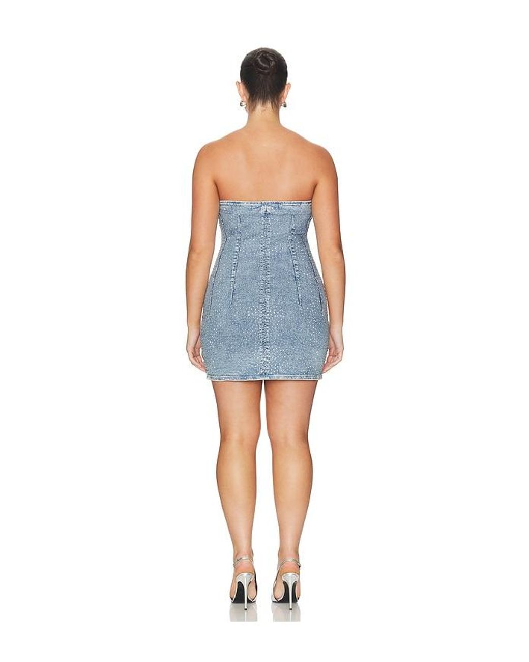 GOOD AMERICAN Blue Crystal Strapless Mini Dress