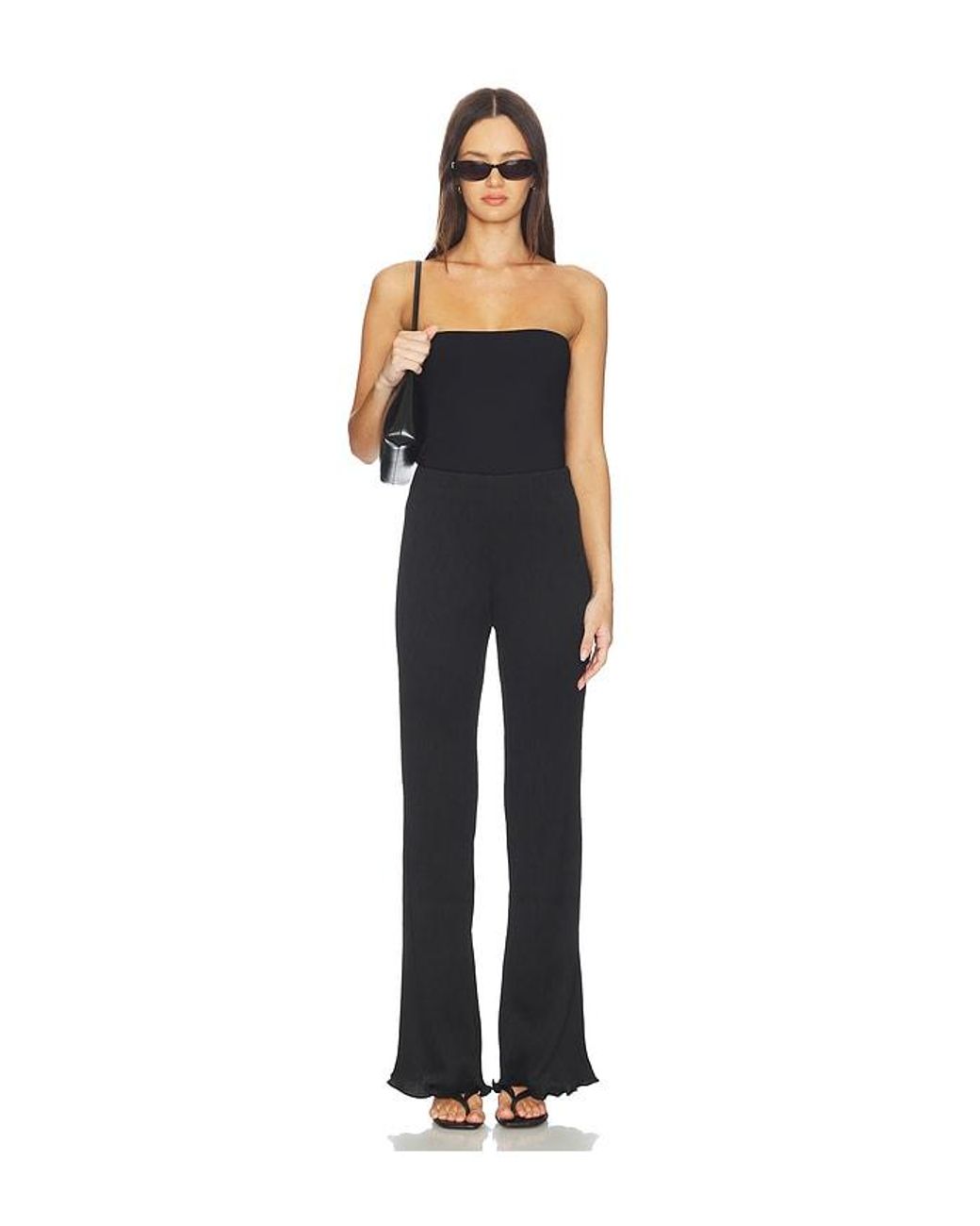 Lovers + Friends Black Rudi Plisse Pant