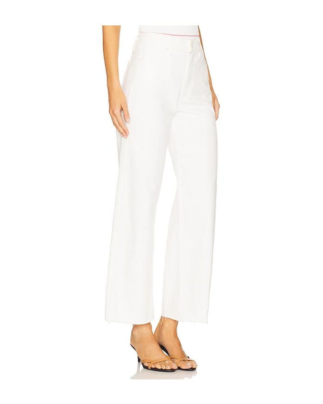 PAIGE White Anessa Petite Undone Hem Jeans