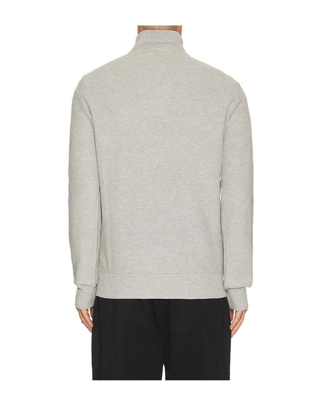 Polo Ralph Lauren Gray Cotton 1/2 Zip Pullover Sweater for men