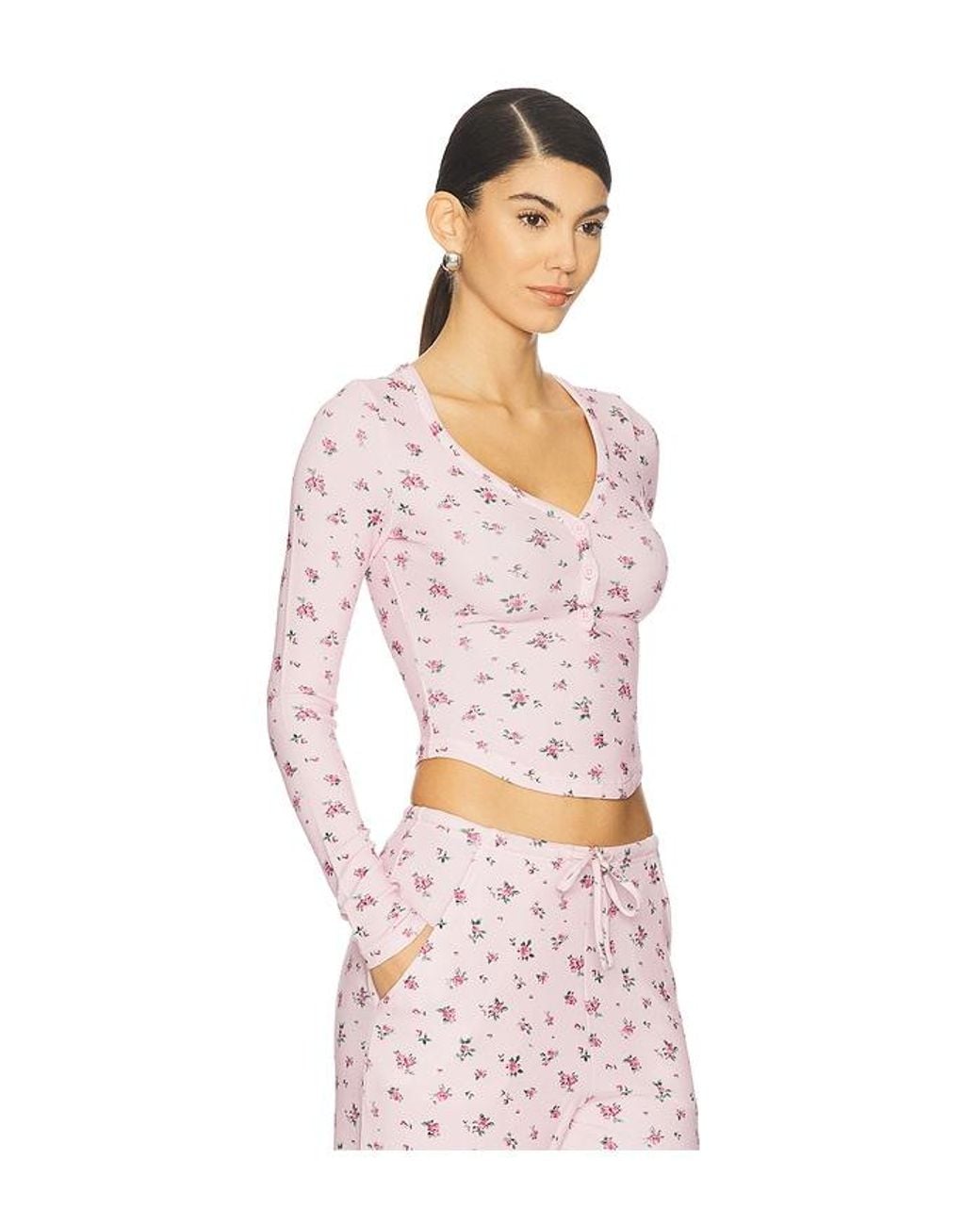 WellBeing + BeingWell Pink Mason Top