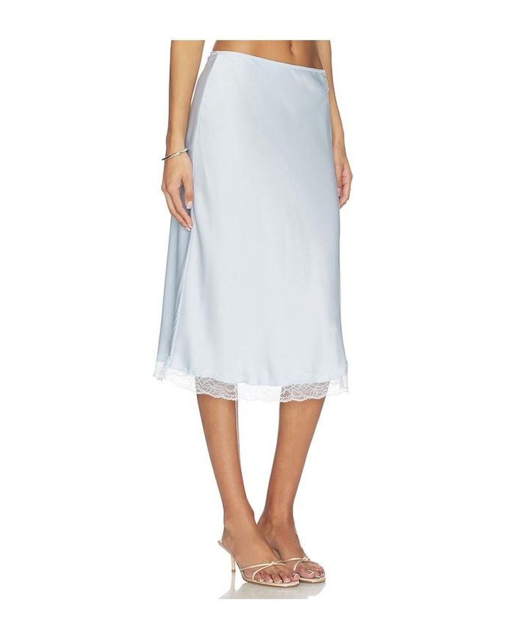 RUE SOPHIE White Alva Lace Hem Skirt