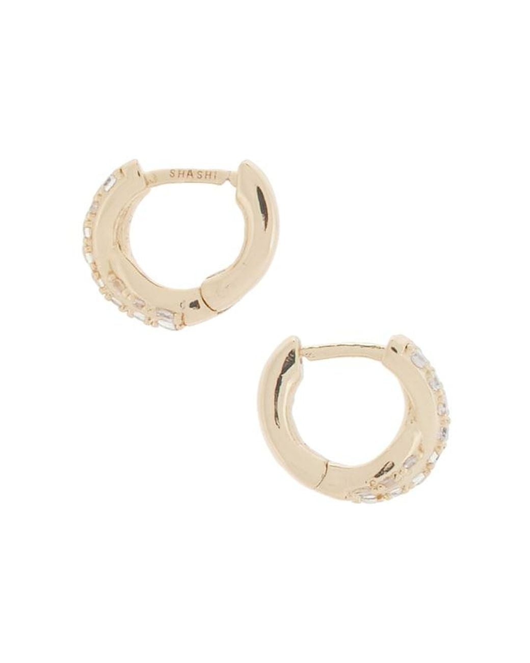 Shashi White Staci Pave Huggies Earrings