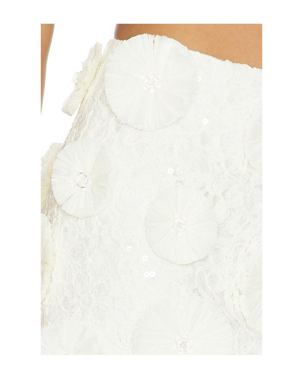 Jonathan Simkhai White Nolia Floral Raffia Mini Skirt