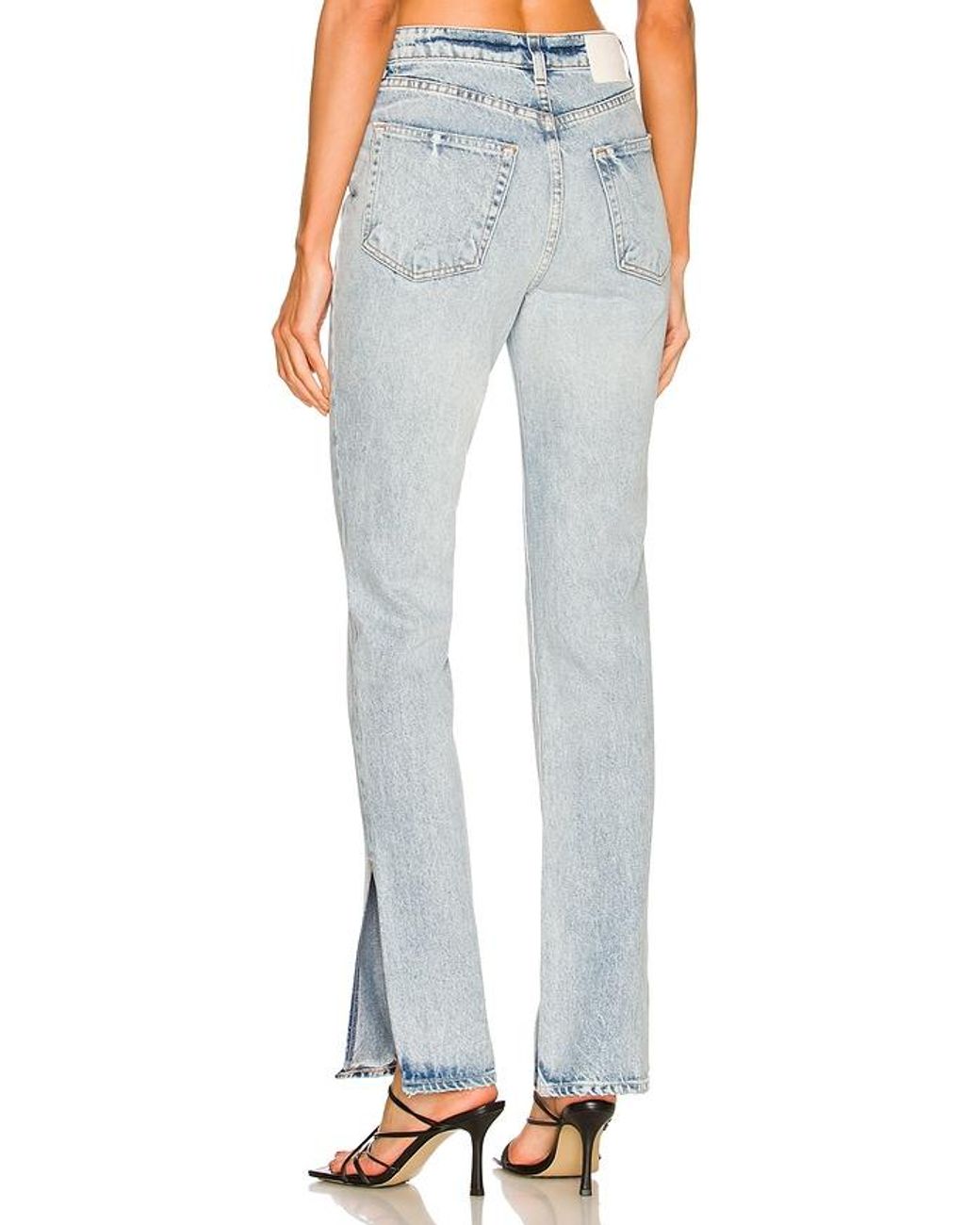 GRLFRND Blue Harlow High Rise Boot Jeans