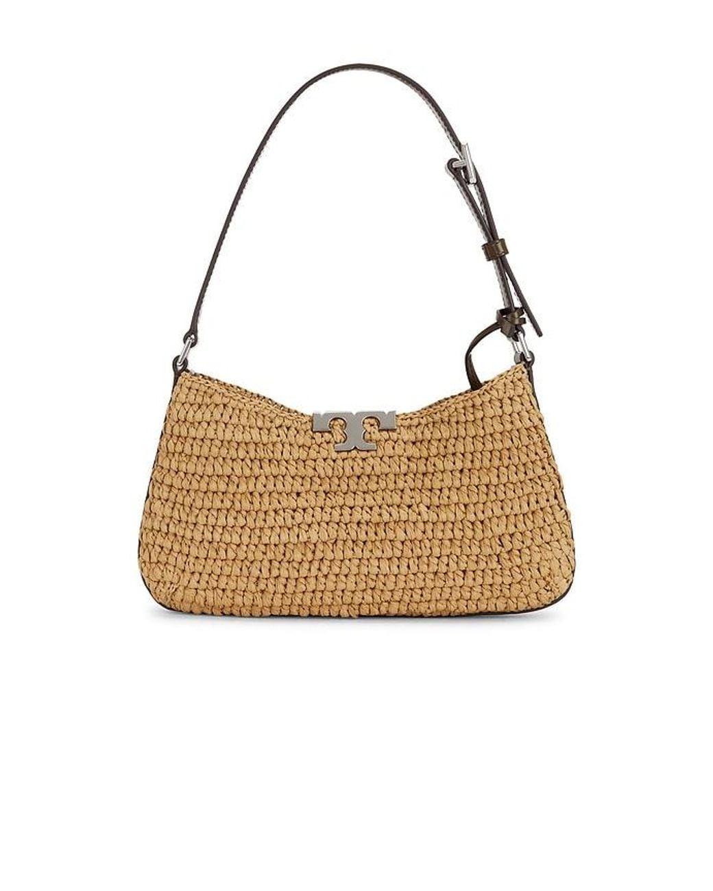 Tory Burch Metallic Eleanor Straw Slim Shoulder Bag