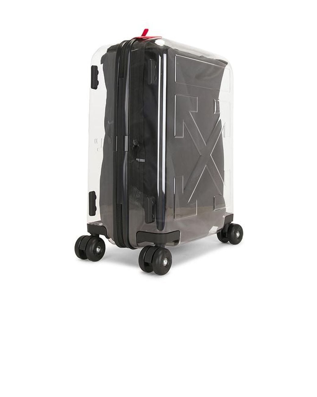 Off-White c/o Virgil Abloh Black Quote Arrow Trolley Luggage + Stickers for men