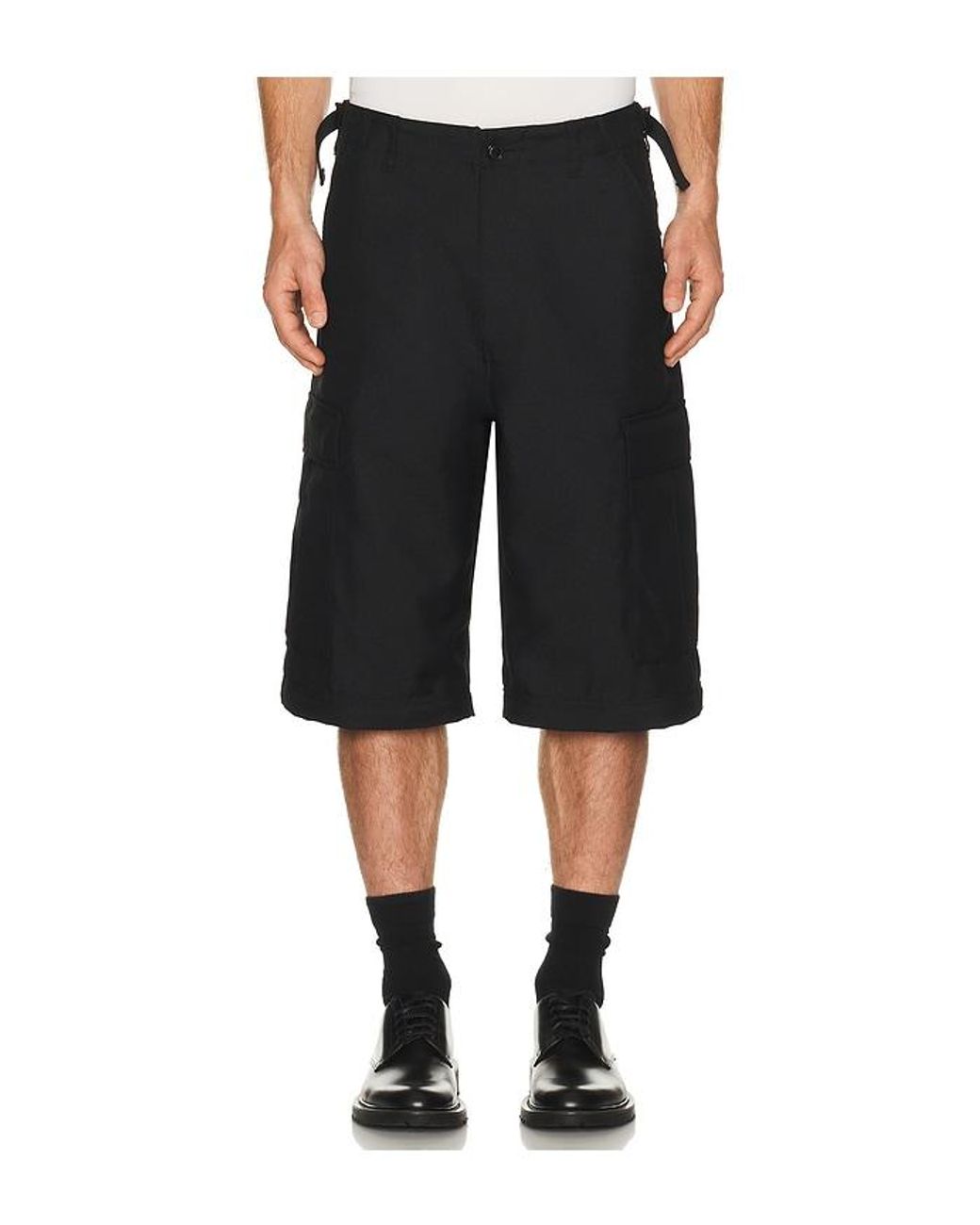vowels Black Zip Off Cargo Pants for men