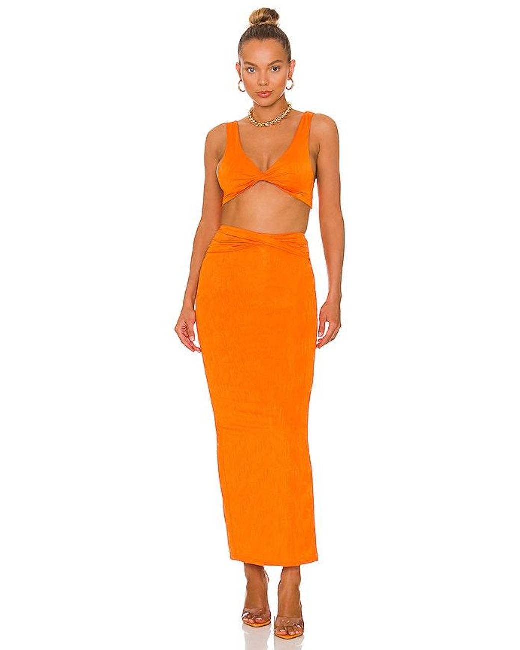 superdown Orange Joana Maxi Skirt Set