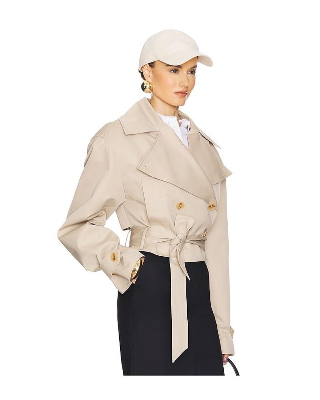 Trenca Recortada Oversized En Color Bronce Talla (También En M, S, Xl, Xs) Helsa de color Natural