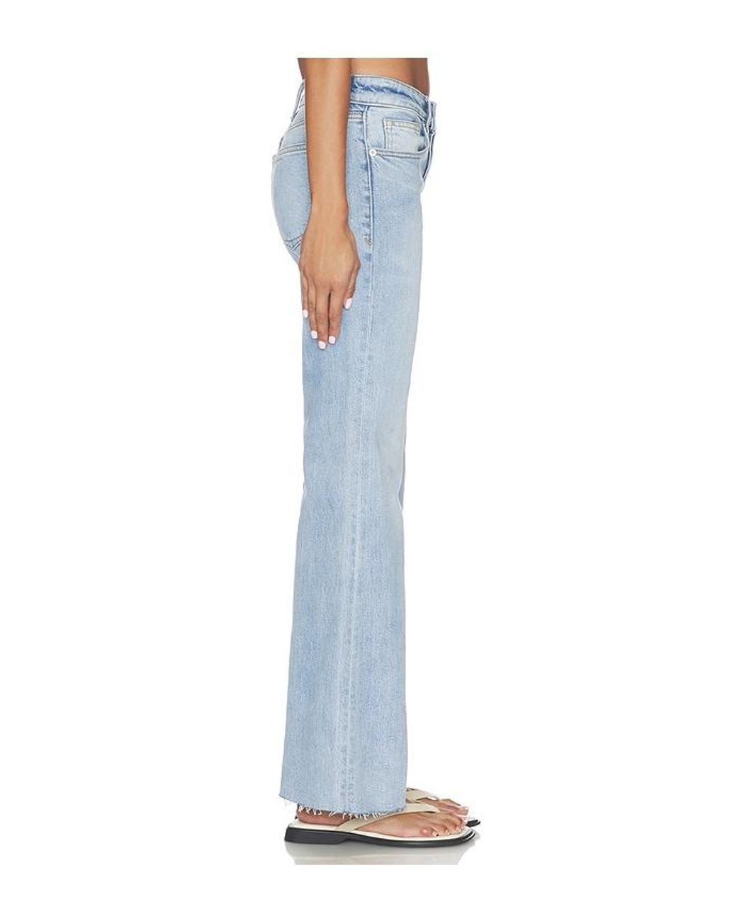 GOOD AMERICAN Blue Vintage Low Rise Relaxed Flare Jeans