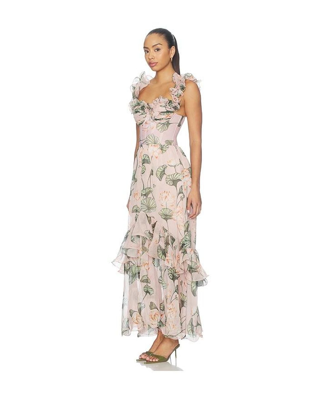 PATBO Natural Lotus Corset Maxi Dress
