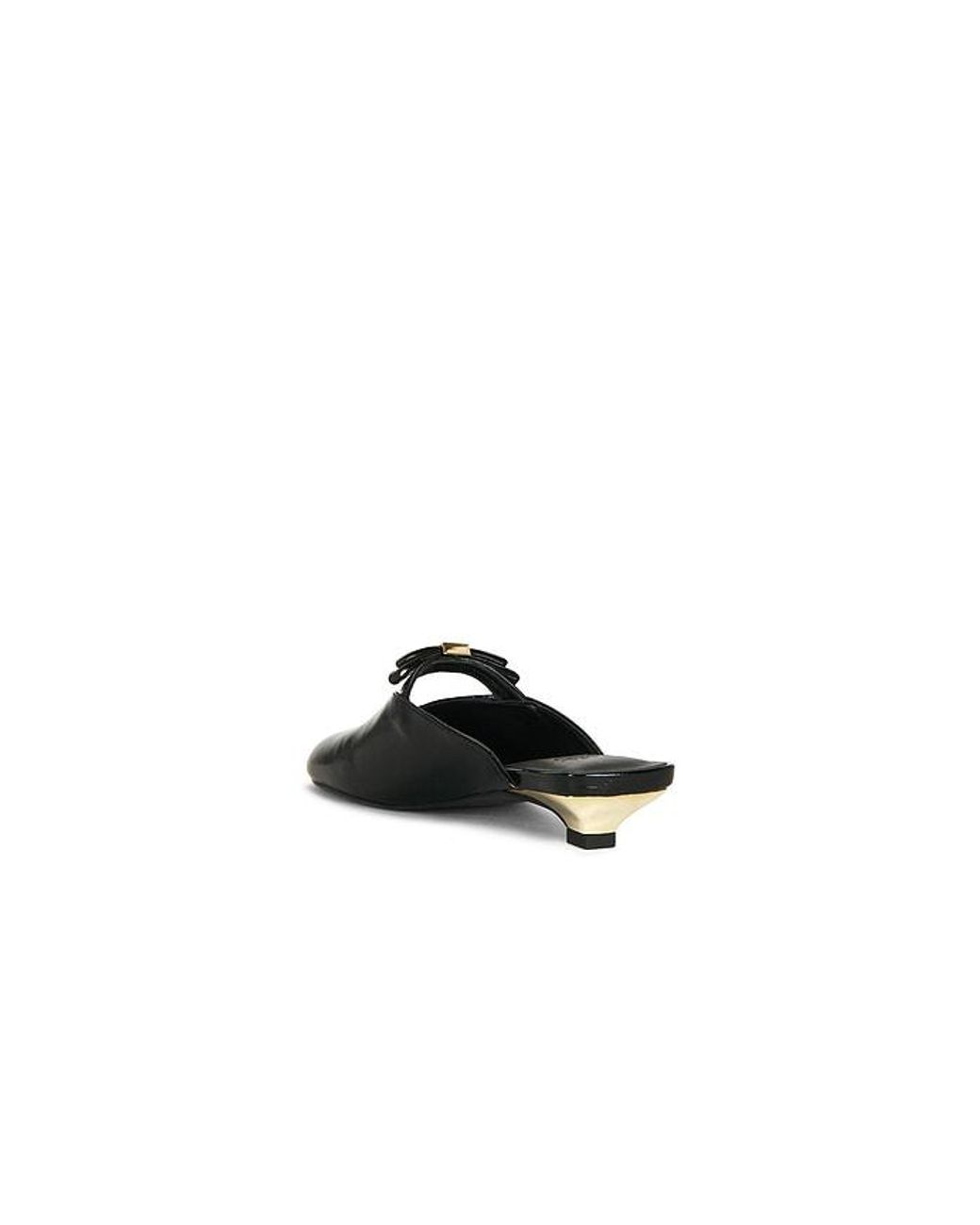 Ganni Black Sue Bow Kitten Heel Deep Shine