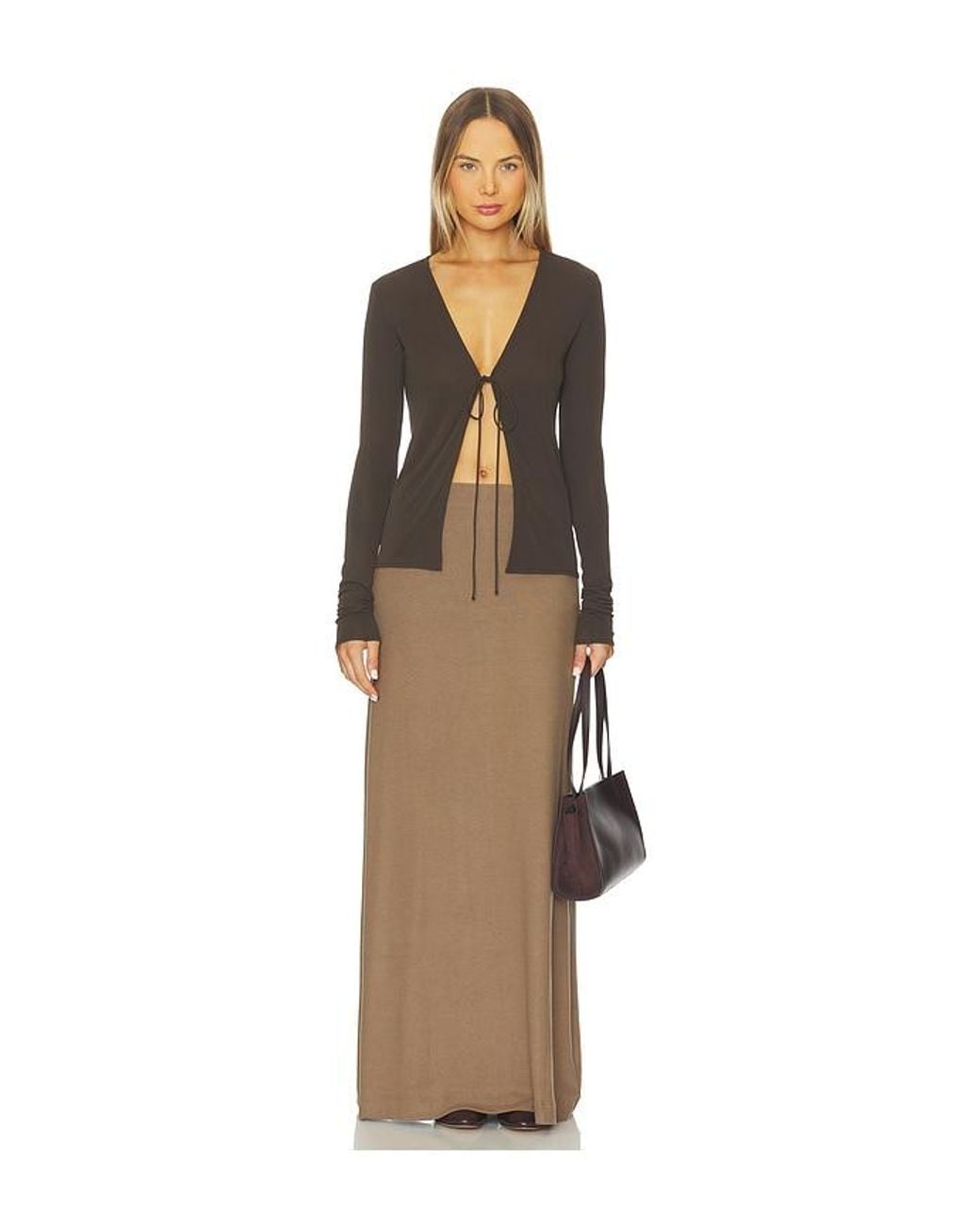 Leset Brown Lauren Maxi Skirt