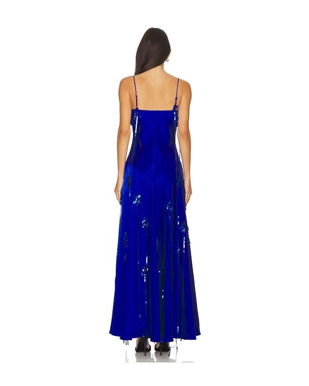 Tyler McGillivary Blue Valeria Slip Dress