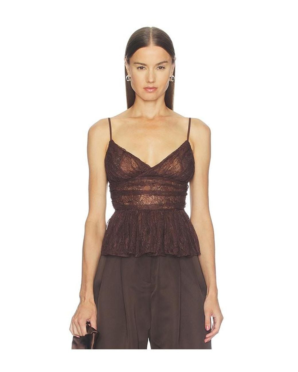 Camila Coelho Brown Lotte Top