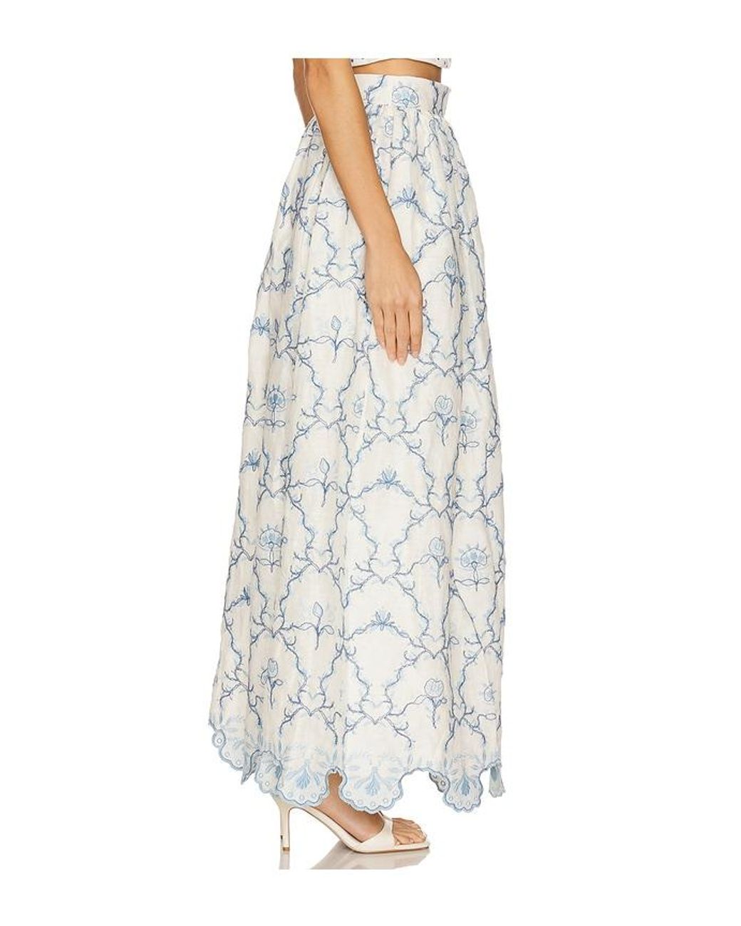 Agua Bendita White Tangelo Maxi Skirt