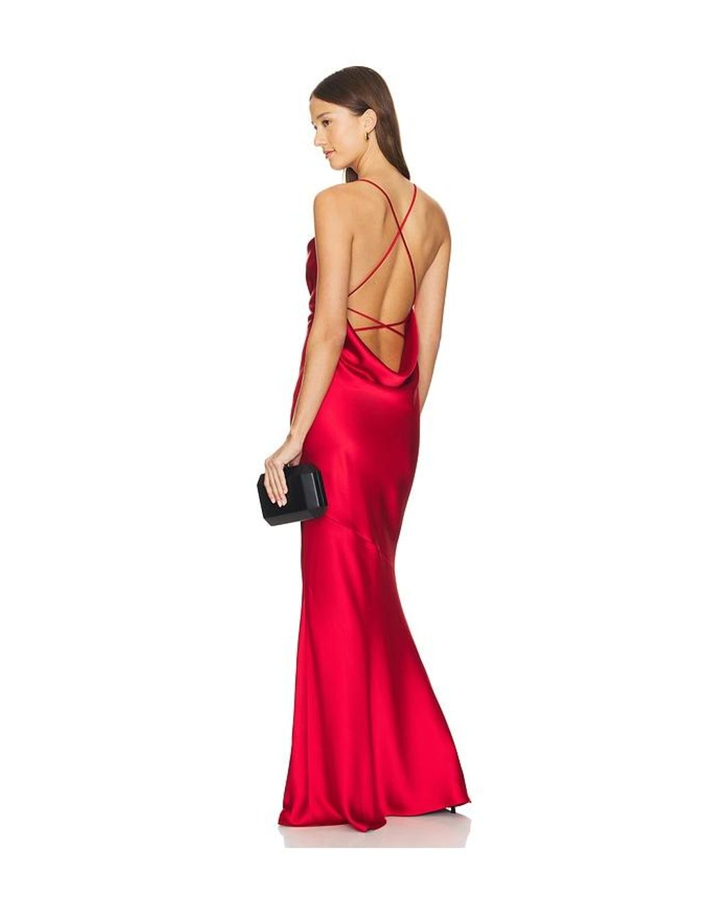 Abito Lungo Maxi Nadine Merabi Amie – Rosso, Taglia UK Small (8) – Nuovo Con Etichette