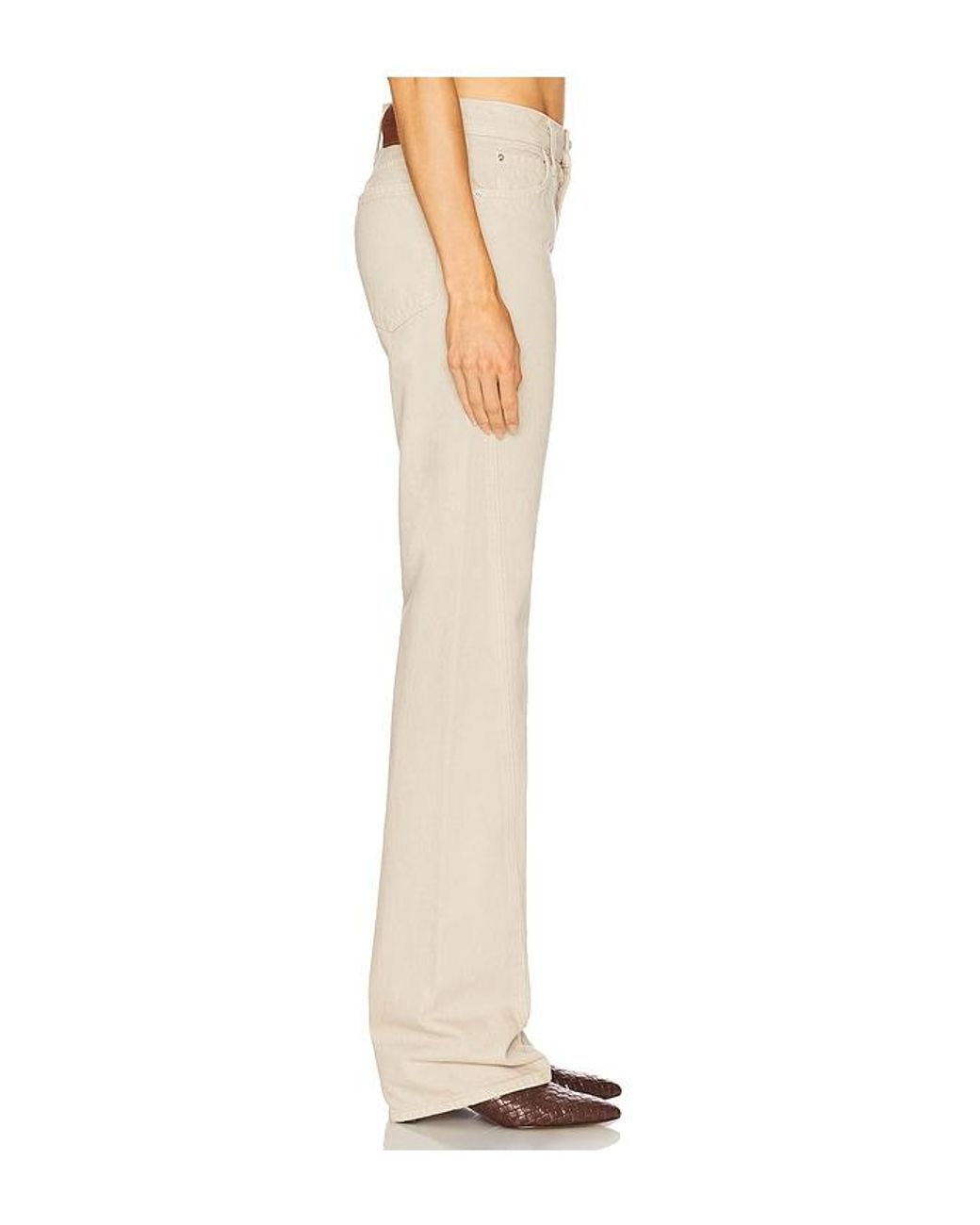 GRLFRND White Graham Low Rise Straight Twisted Seam