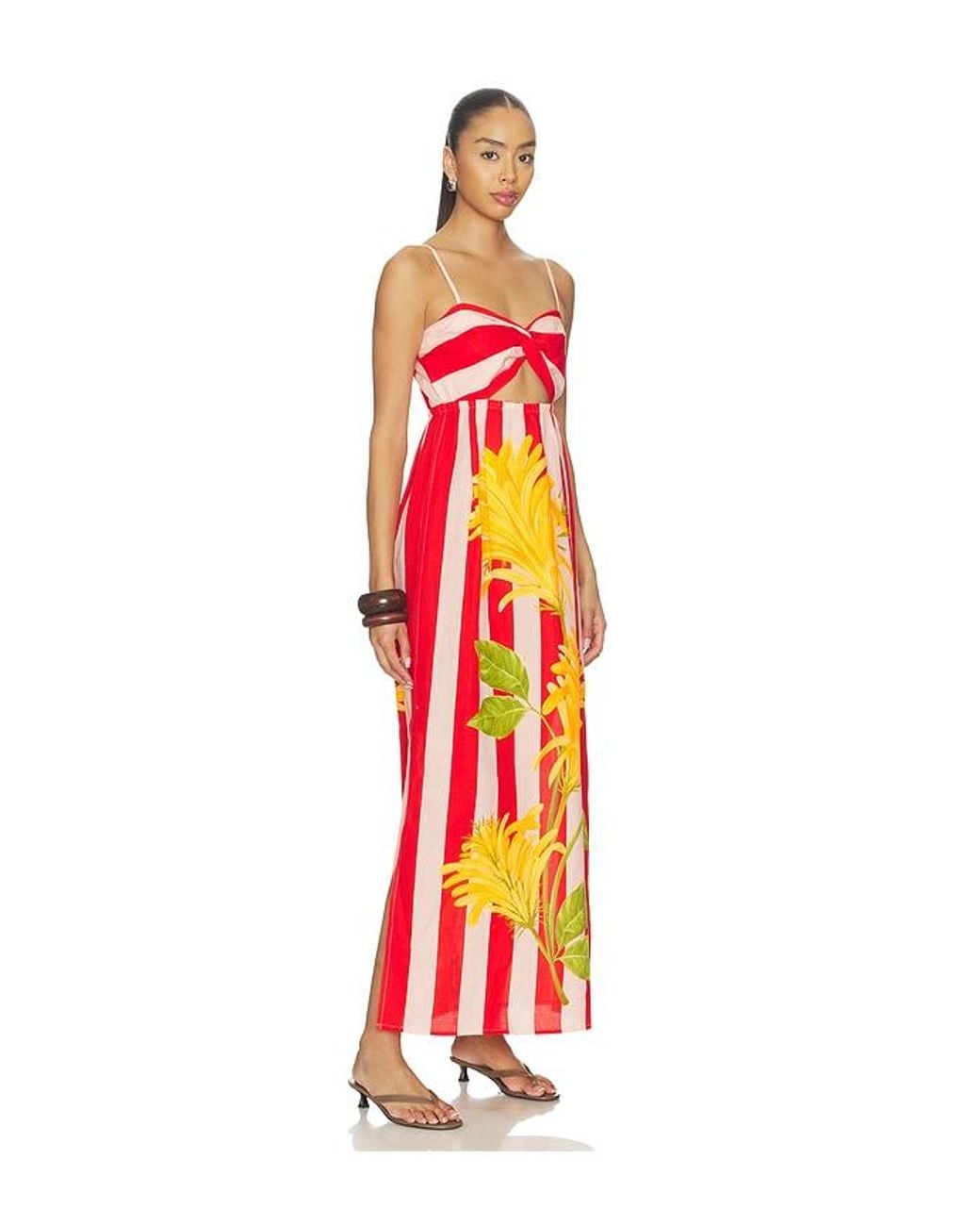 VERANDAH White Twist Draped Maxi Dress
