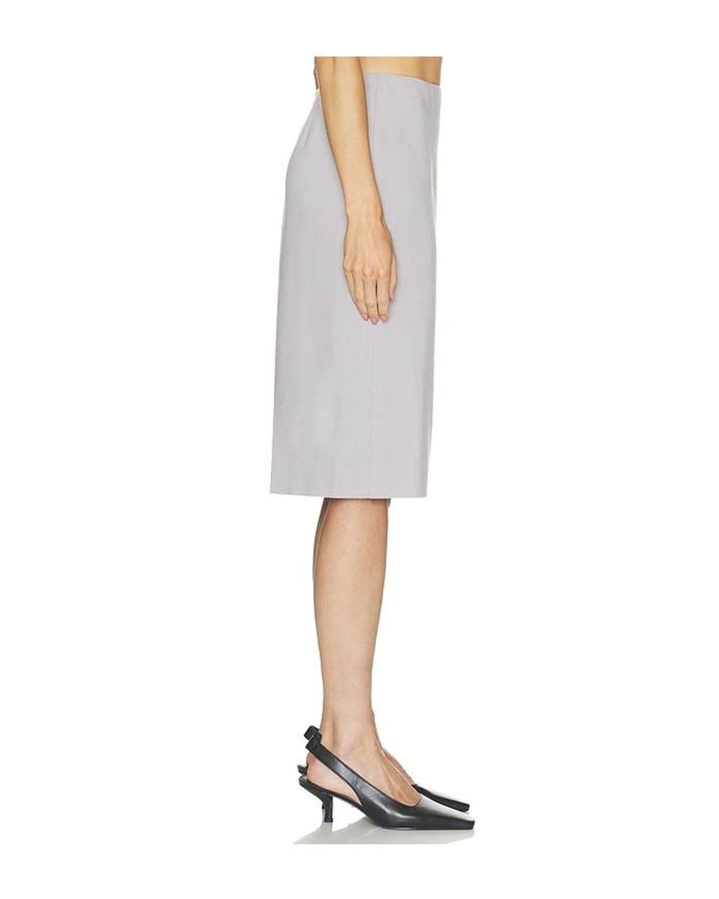 Helsa Gray Wool Blend Knee Length Pencil Skirt