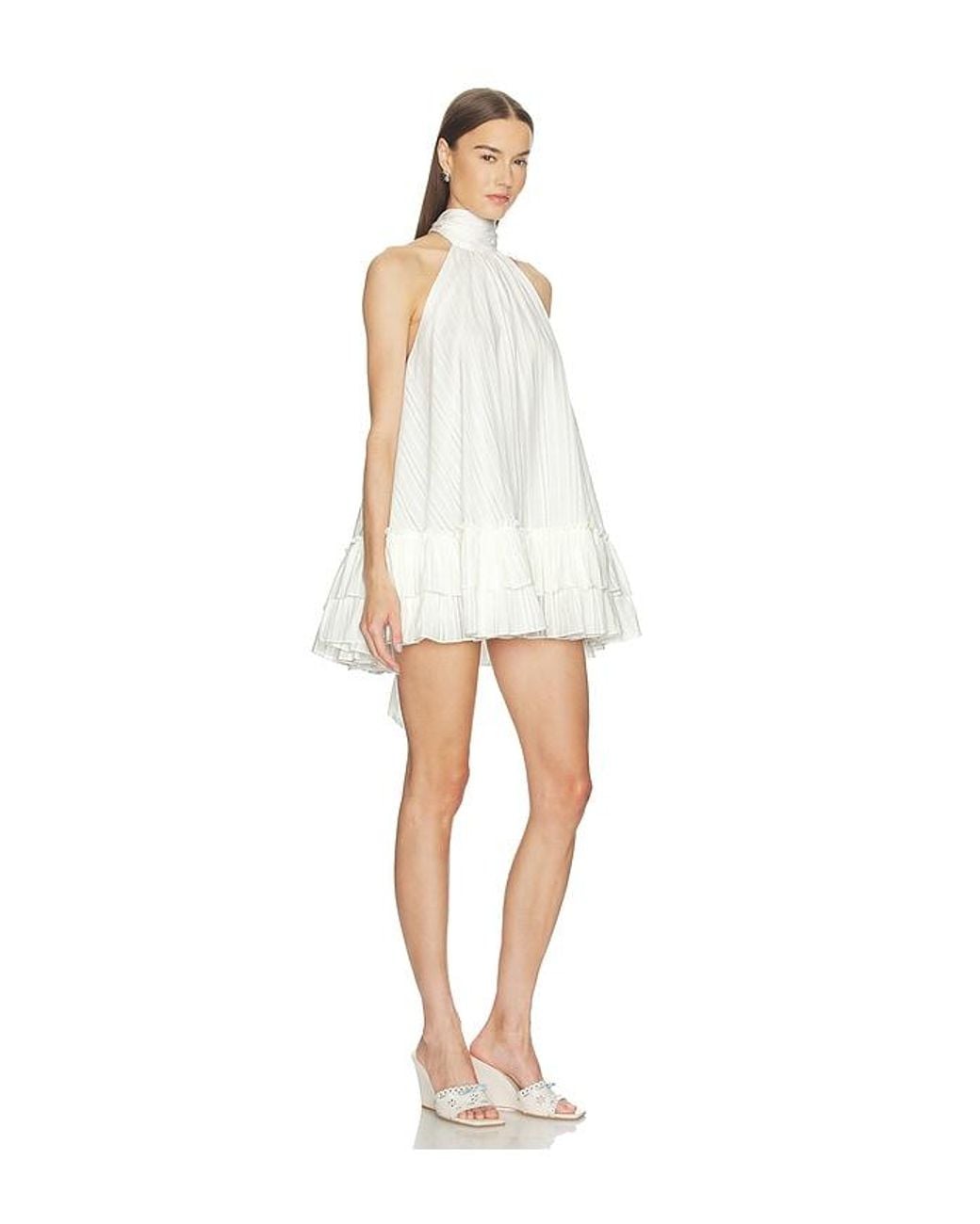 LOBA White Izzie Babydoll Mini Dress