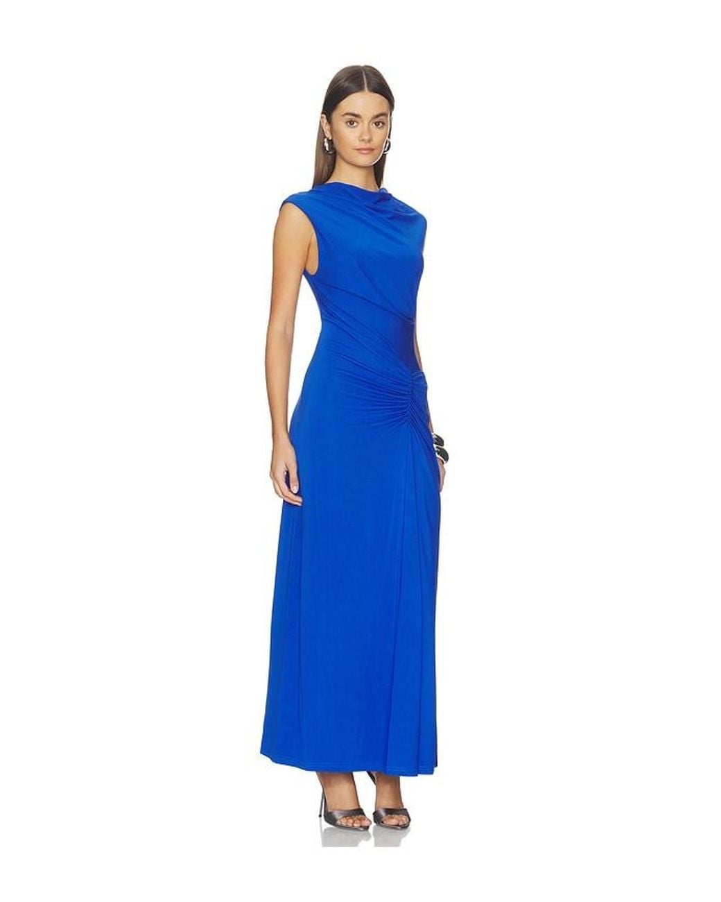 Jonathan Simkhai Blue Acacia Draped Jersey Midi Dress