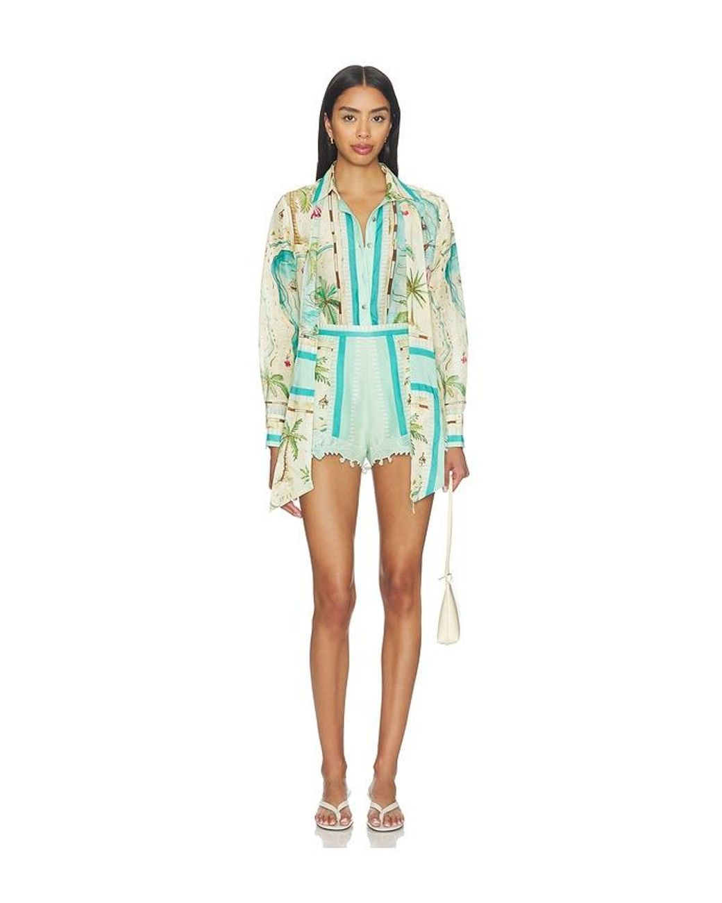 Shorts En Color Mint, Talla (También En M, S, Xs) FALGUNI SHANE PEACOCK de color Green