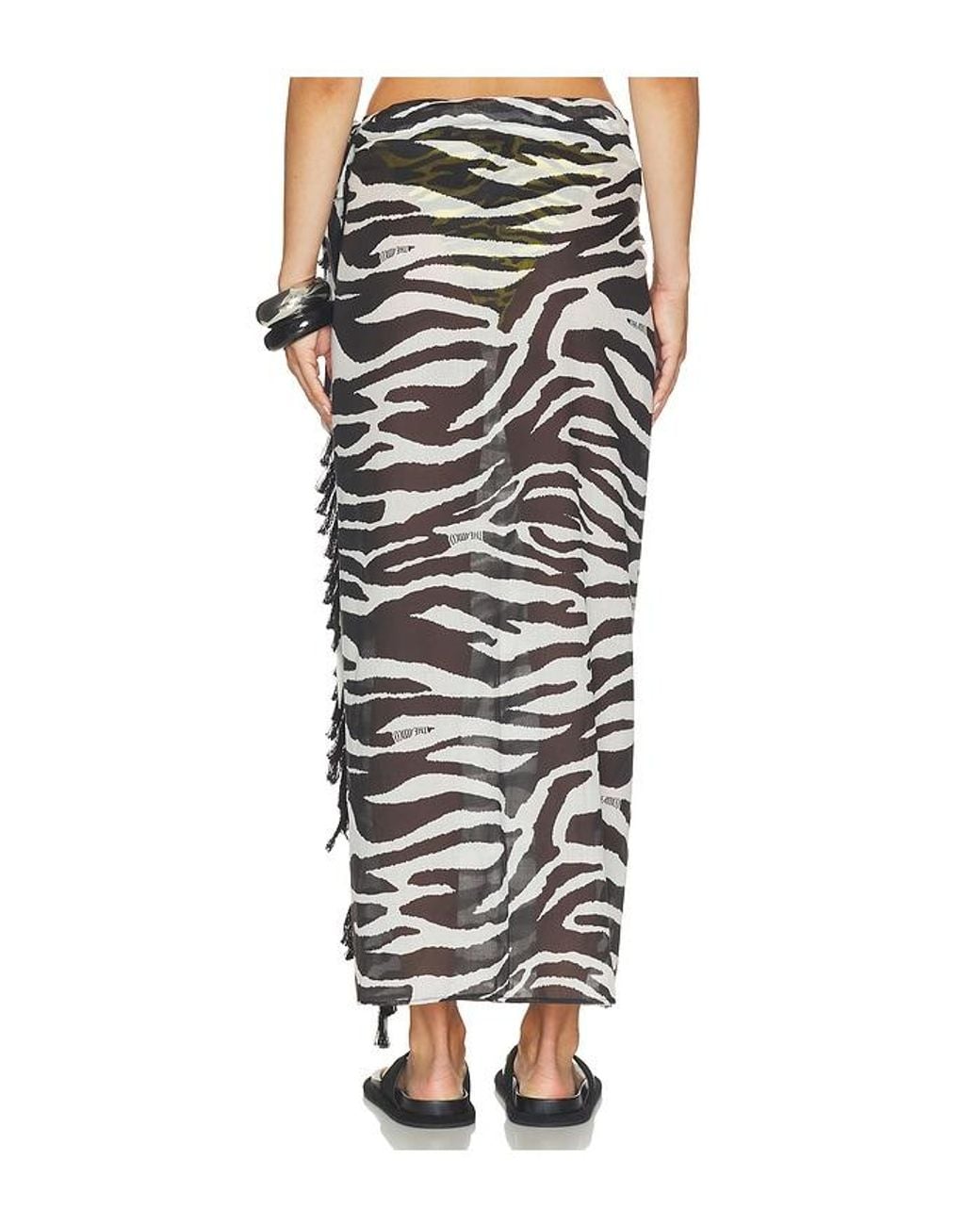 The Attico Black Zebra Pareo
