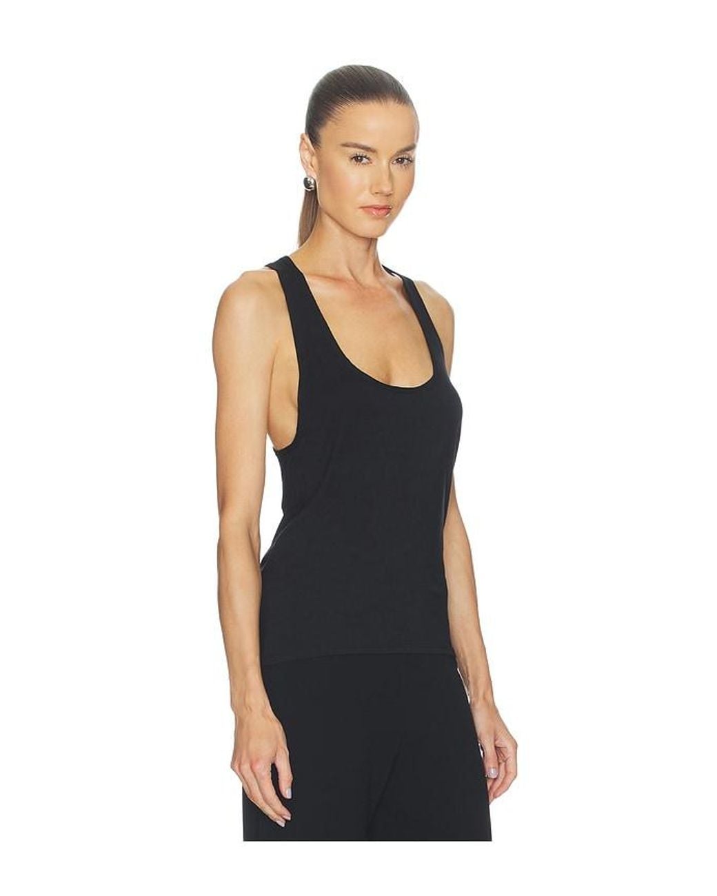 ÉTERNE Black Soft Jersey Hedi Top
