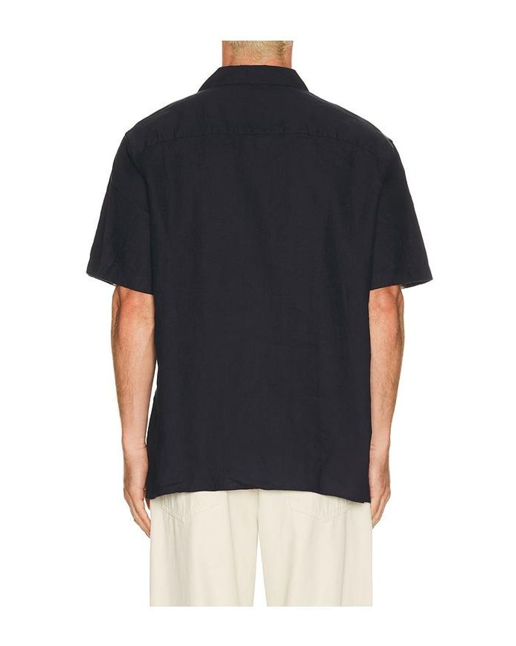 J.Lindeberg Black Elio Linen Shirt for men
